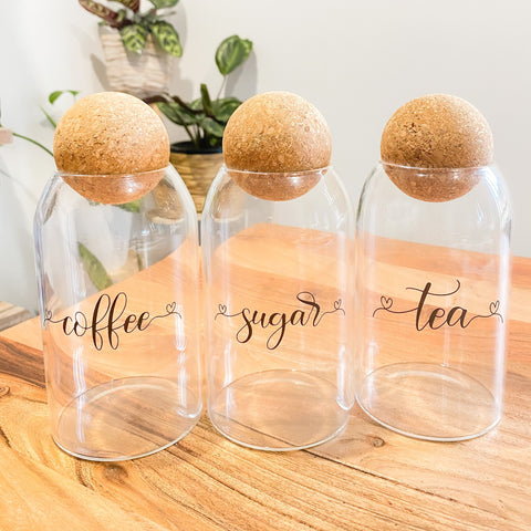 Wooden cork ball lid glass jars