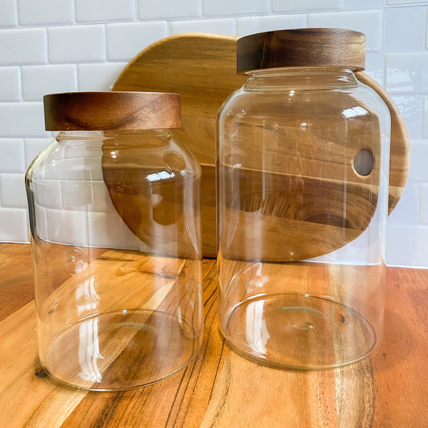 BAGUIO Large Acacia Lid jars per piece