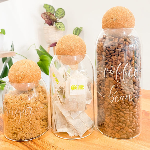 THE FORT MIX Cork ball Glass Jar Set of 3